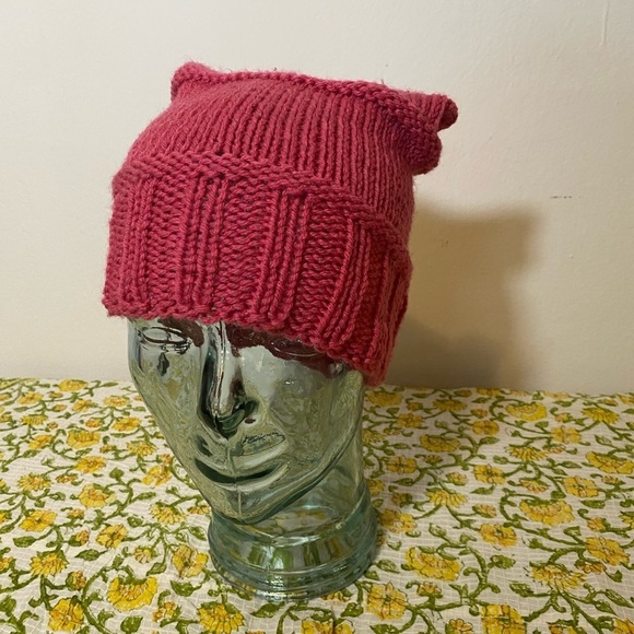Pink Hand-Knit Kitty Hat - Picture 7 of 11